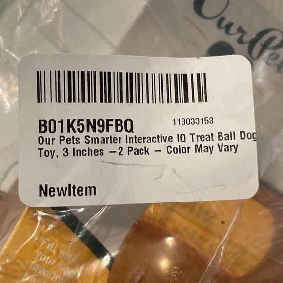 2x OurPets IQ TREAT BALL Interactive Smarter Problem Solving Dog Toy 3” Treat - Picture 8 of 9